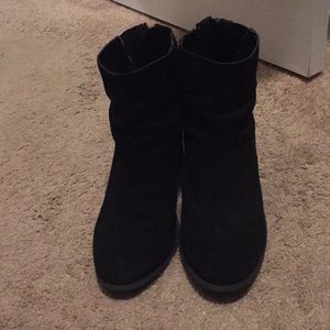 Black suede ankle boots
